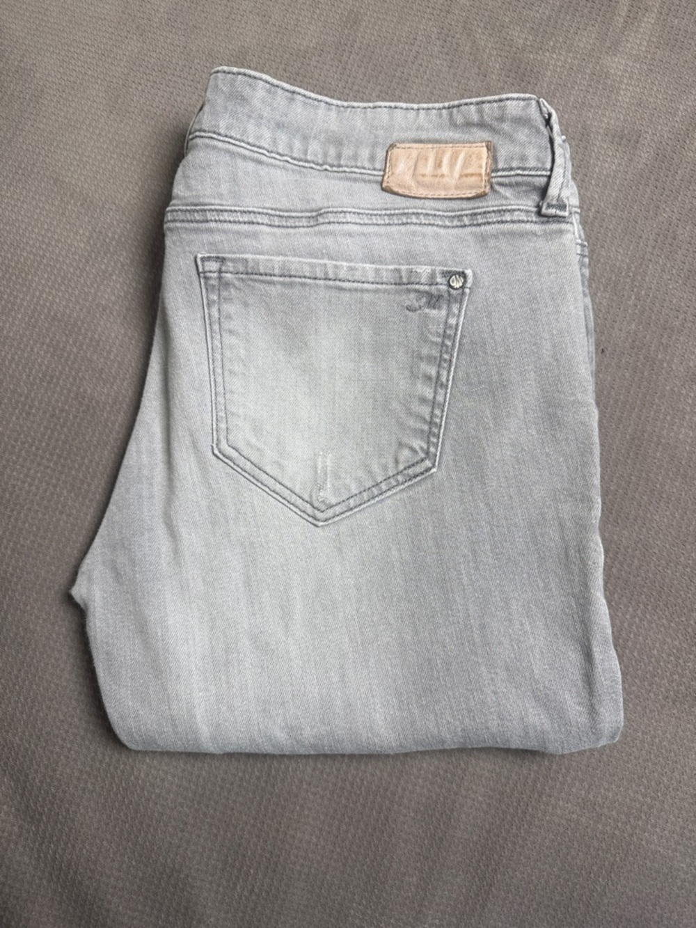 Mavi Light Gray Emma Slim Boyfriend Jeans with distressing